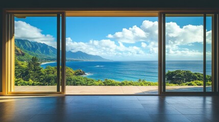 Stunning Ocean View Through Sliding Glass Doors