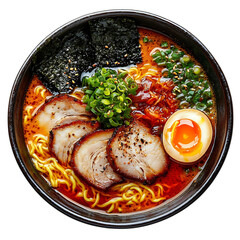 A Bowl of Japanese Ramen Savory Noodle Soup Isolated on Transparent Background