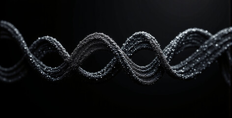 Abstract Black Waves with Shiny Texture