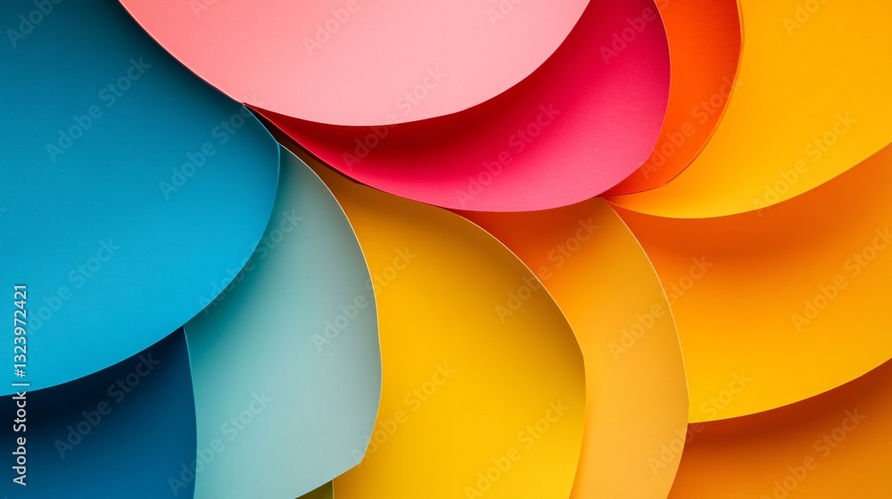 Aufkleber Colorful abstract background creating concentric circles with folded paper