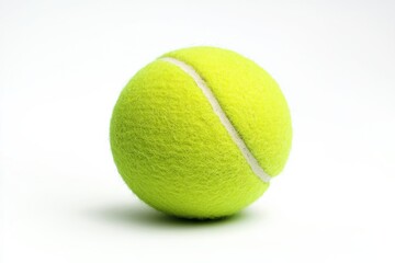 A vibrant yellow tennis ball resting on a smooth surface, ready for action in a bright environment isolated on transparent background