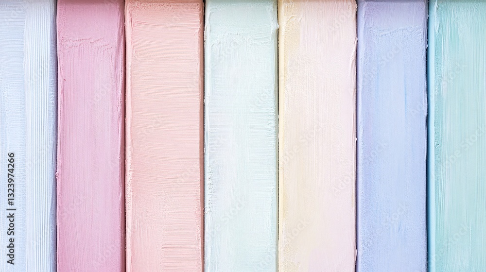 Poster pastel colored wooden boards showing vivid colors creating a cheerful background