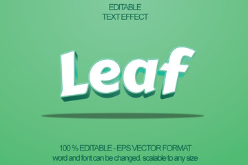 Green leaf simple text effect, editable text effect