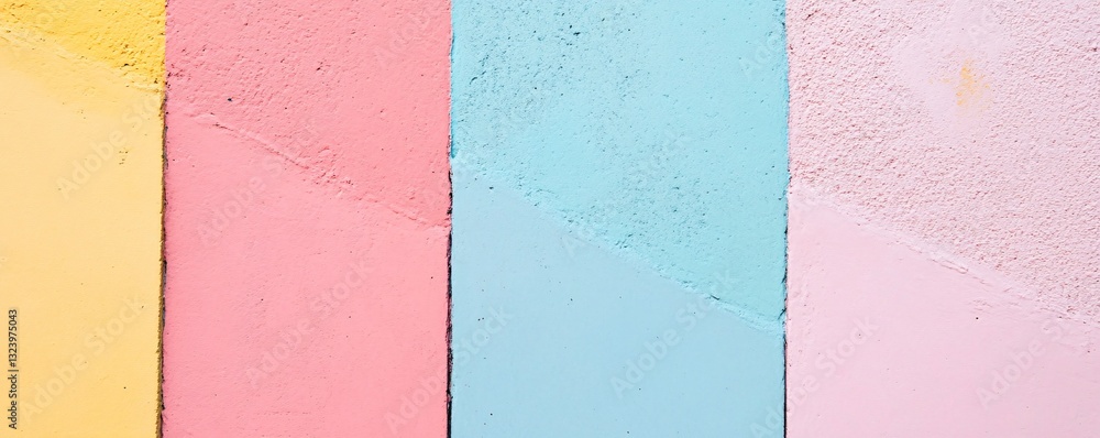 Aufkleber pastel colored concrete wall creating vertical stripes background texture