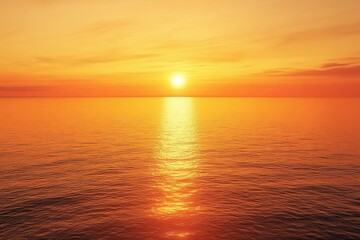Naklejka premium Golden Sunset Over Calm Water