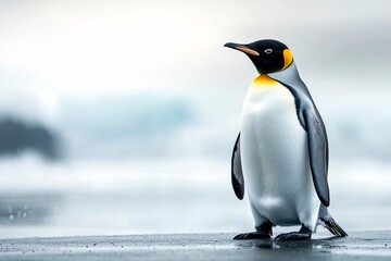 Fototapeta premium World Penguin Day, copy space
