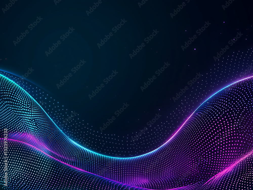Poster dynamic wave patterns abstract digital art colorful visuals modern environment creative perspective