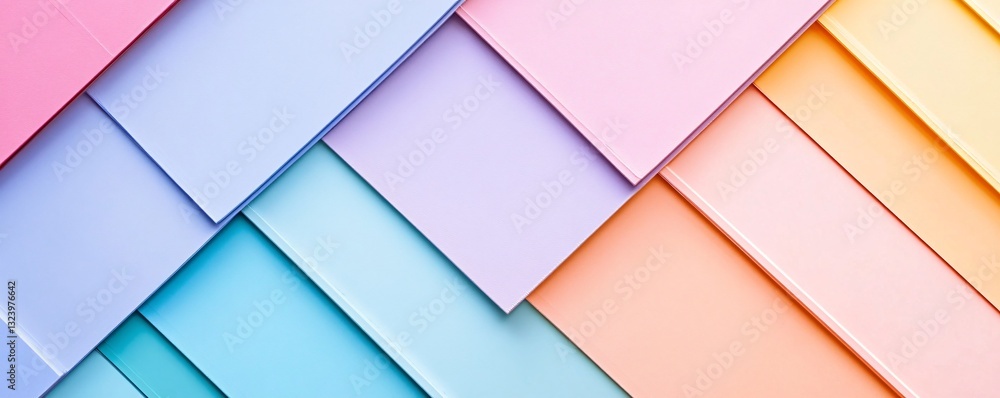 Aufkleber colorful pastel paper sheets creating geometric pattern