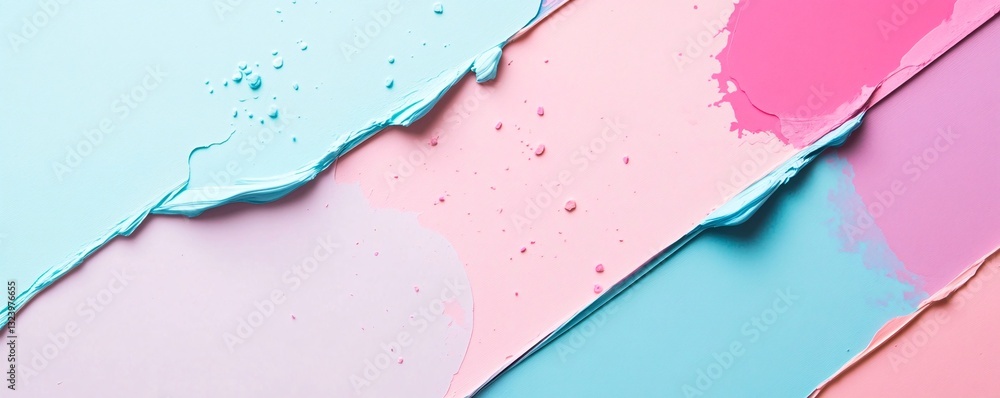 Poster pastel colors paint strokes creating abstract design