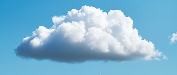 Fluffy white cumulus cloud against a vibrant blue sky