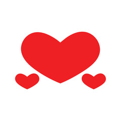 Red Hearts Love Icon - Symbol of Affection Vector Design