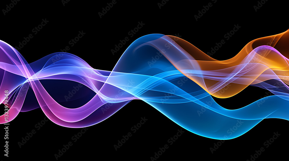 Poster dynamic color waves creating visual harmony abstract art digital design vibrant aesthetics artistic 