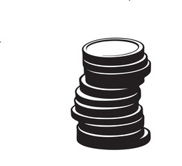 stack of coins isolated on white