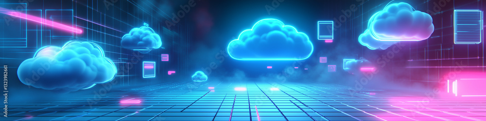 Poster cloud computing digital information and cyberspace background