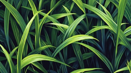Fototapeta premium Lush Green Tropical Leaves Background Texture