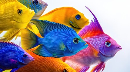 Naklejka premium Vibrant Colorful Tropical Fish Reef Aquarium