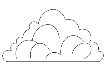 cloud one line art of isolated outline vector drawing illustration