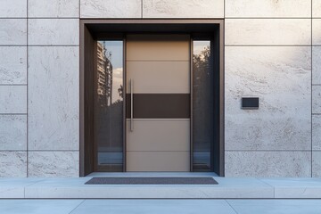 2025 inspired door combines modern design with minimalist style at entrance.