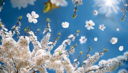 青空の下に咲く美しい桜