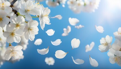 青空の下に咲く散りかけている桜
