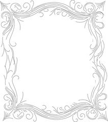 Elegant simple double-line frame with delicate swirls, perfect for invitations, certificates, and decorative designs. A minimalist yet stylish border that adds a touch of sophistication to any project