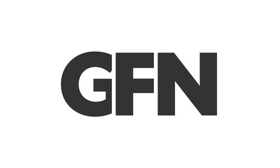 GFN logo design template with strong and modern bold text. Initial based vector logotype featuring simple and minimal typography. Trendy company identity.
