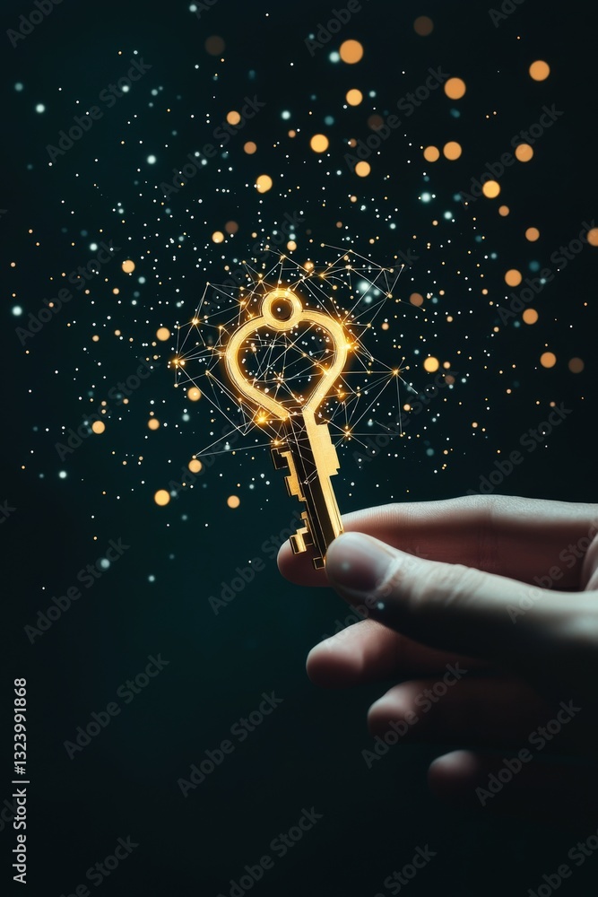 Poster a symbolic key unlocking a world of digital transformation.