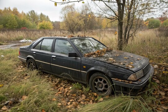 Old Car In the Junkyard 