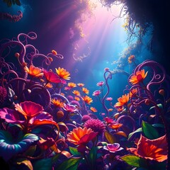 surreal fantasy garden 