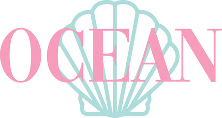 Shell shells novelty Ocean nautical luxury sea slogan sailor trending Fashion Vector Graphic Logo mermaid Cute Trending T-shirt Apparel  Yacht Club nautical swimwear slogan sailor Pastel beach beachy