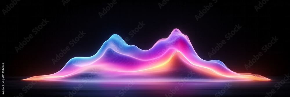 Poster a sleek minimalist digital rendering of futuristic shapes smoothly combined to form a