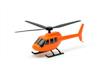 A vibrant orange toy helicopter ready for imaginative adventures on a bright white background isolated on transparent background