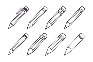 Pencil Vector Collection Clipart Illustration Isolated on a White Background