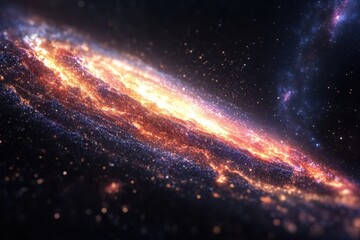 Obraz premium Vibrant spiral galaxy illuminated by stars and cosmic dust in deep space