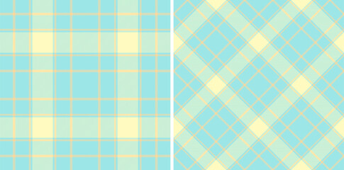 Pastel plaid patterns Seamless textures in soft blue and yellow. Perfect for textile design, backgrounds, scrapbooking, or digital paper.  Versatile and charming, evokes feelings of calm and serenity.