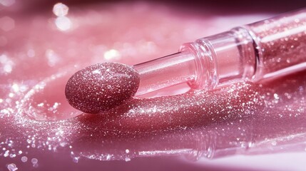 A sleek, transparent tube, adorned with a glossy, reflective finish, housed a tube of lip gloss, ready to elevate any look.