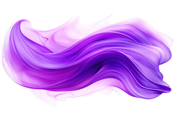 Radiant purple swirl of intense, glowing lines with a smooth, fluid motion effect isolated on white background
