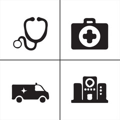 hospital elements vector set