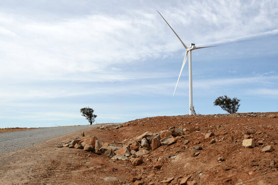 Wind turbine on farm