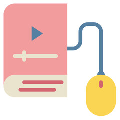 book ebook online learning education media flat style icon