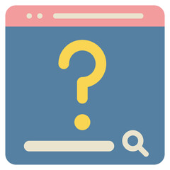 webpage online lessons learning education question flat style icon