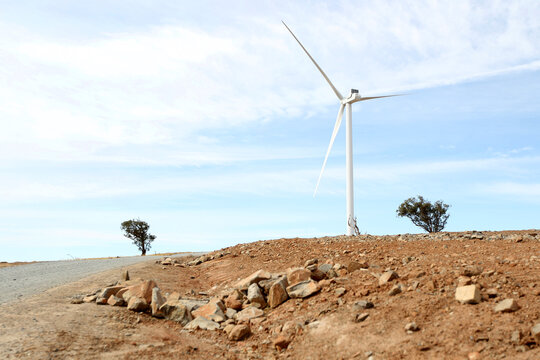 Wind turbine on farm