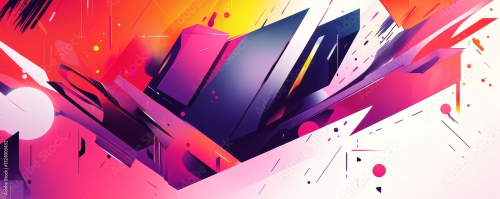 Aufkleber abstract geometric shapes create a dynamic and colorful composition overall