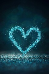 Fototapeta premium An infinity symbol made of tiny digital hearts glowing on a dark surface.