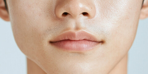 Close-up View of Male Lower Face and Lips