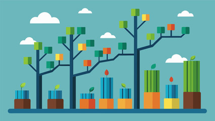 Obraz premium Other branches were thick and heavy displaying the exponential growth of data in recent years.. Vector illustration