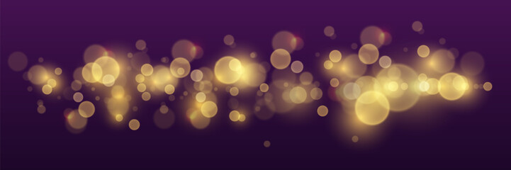 Magic sparkling dust bokeh and light. Vector illustration