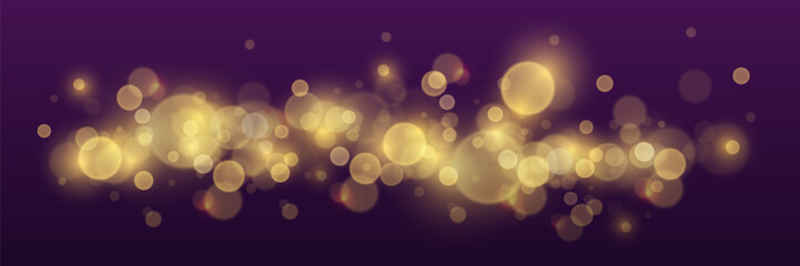 Magic sparkling dust bokeh and light. Vector illustration