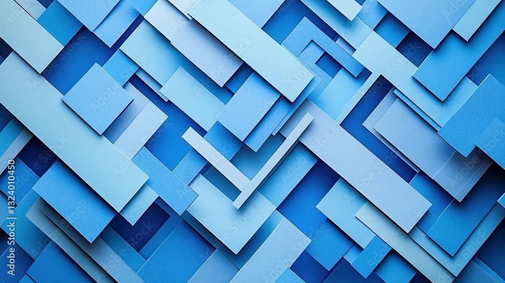 Poster an intricate pattern of overlapping squares and rectangles