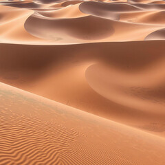 Serene Waves of Desert Sand Dunes at Golden Hour